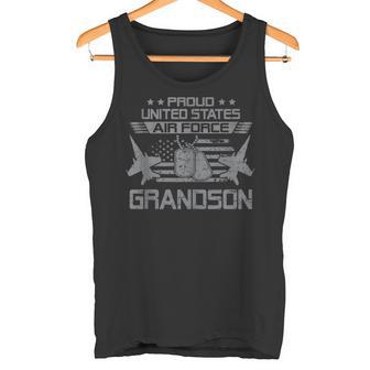 Proud Army US Air Force Grandson Flag USA Military Veteran Tank Top Tank Top | Mazezy