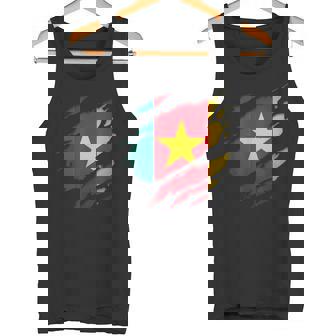 Proud Cameroonian Shirts Torn Ripped Cameroon Flag Tank Top | Mazezy