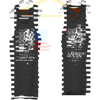 Proud German Spaniel Dad American US Flag Patriotic Bird Dog Tank Top | Mazezy