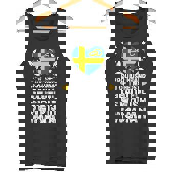 Proud Husband Of Beautiful Swedish Wife Sweden Flag Tank Top | Mazezy