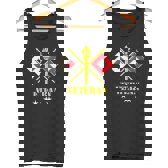 Proud USA Signal Corps Military Veteran Vintage Flag Tank Top Tank Top | Mazezy