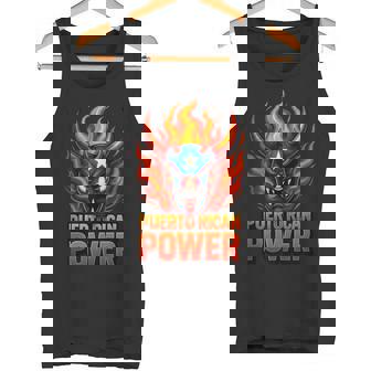 Puerto Rico Vejigante Flame Mask Boricua Heritage Power Tank Top Tank Top | Mazezy