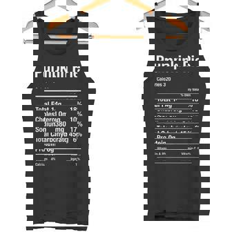 Pumpkin Pie Nutrition Calories Thanksgiving Costume Tank Top | Mazezy