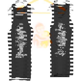 Punch Keep Holding On Cute Baby Monkey グラフィック タンクトップ - Kawaiitshirt