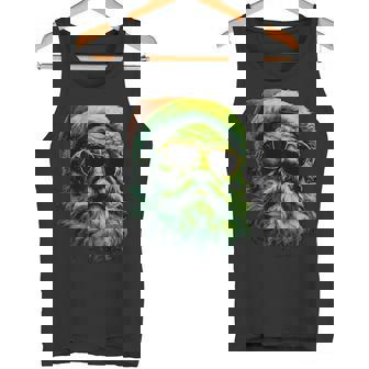 Punk Santa Claus With Sunglasses Christmas Rocker Grunge Tank Top | Mazezy