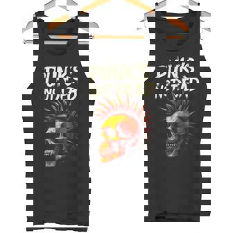 Punk's NOT Dead Punk Skull Art Mohawk Tank Top Tank Top | Mazezy