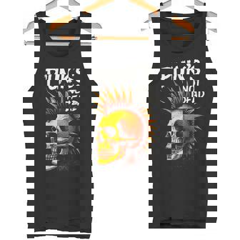 Punk's NOT Dead Skull Punk Rock Art Tank Top Tank Top | Mazezy