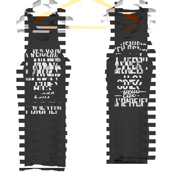 I Never Question Lavender’s Choices Lavender Personalized Tank Top | Mazezy