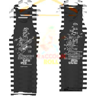 Raccoon Roll Retro Punk Rock Music Guitar Lovers Tank Top | Mazezy