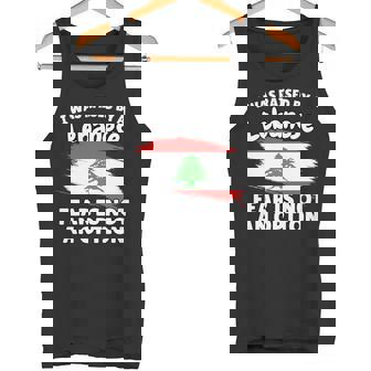 I Was Raised By a Lebanese Lebanon Flag Son Daughter Tank Top | Mazezy
