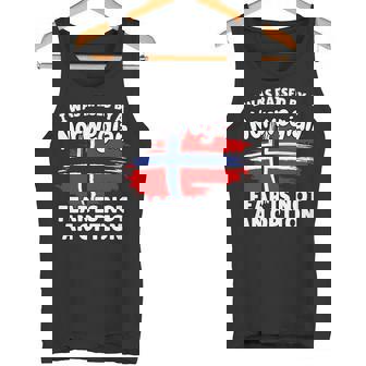 I Was Raised By a Norwegian Norway Flag Son Daughter Tank Top | Mazezy