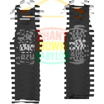 Rasta Chant Down Babylon African Saying Tank Top | Mazezy