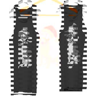 Rat Terrier Dog Christmas Santa Hat Pet Dog Lovers Tank Top | Mazezy