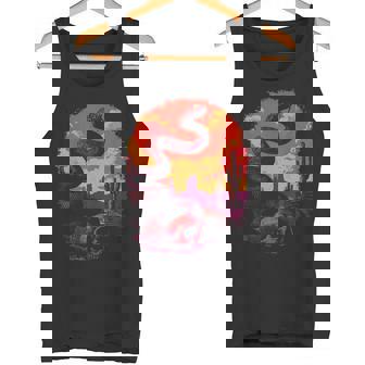 Rattlesnake With Skull Desert Snake Western Gothic Sunset Tank Top | Mazezy