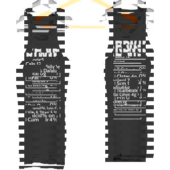 Red Wine Nutrition Label Retro Matching Food Humor Tank Top | Mazezy