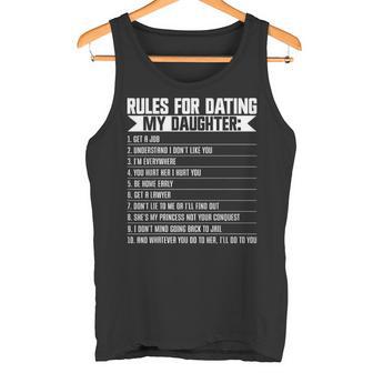 Reglas Paraalir Con Mi Hija Día Del Padre Papá Papá Camiseta sin mangas - Regaloses