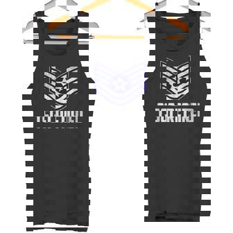 Retired E-6 Technical Sergeant TSgt Rank Veterans Day Tank Top | Mazezy