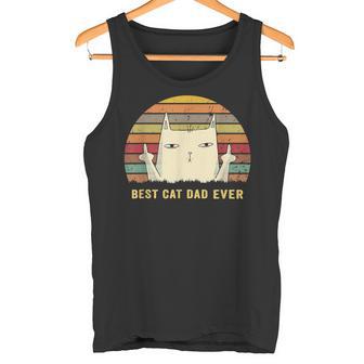 Retro Cat Best Cat Dad Ever Camisaintage Cat Daddy Camiseta sin mangas - Regaloses
