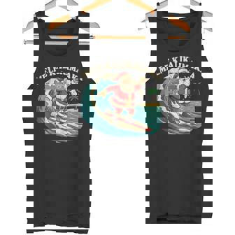Retro Christmas Surf Mele Kalikimaka Santa Claus Hawaii Tank Top | Mazezy