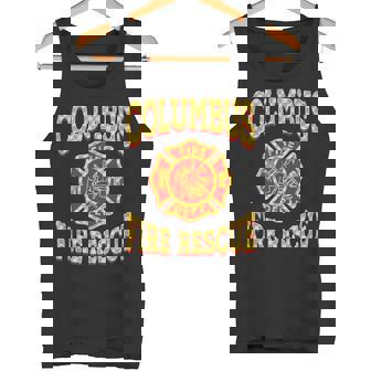 Retro Columbus Fire Department Patch Ohio Firefighter Tank Top Tank Top | Mazezy