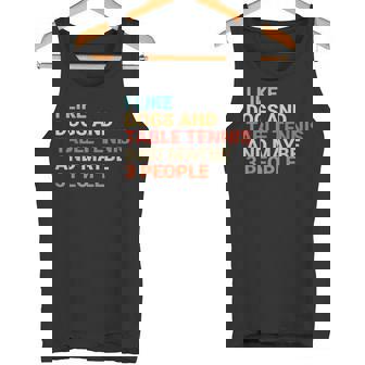 Retro I Like Dogs And Table Tennis Lover Tank Top | Mazezy