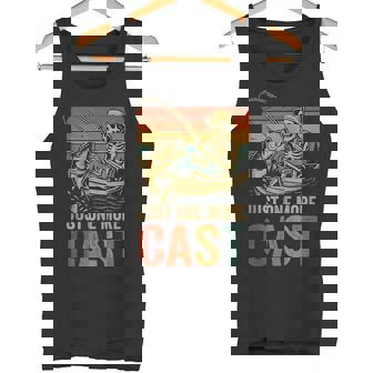 Retro Fishing Skeleton Fish Fisherman Bass Fishing Tank Top Tank Top | Mazezy