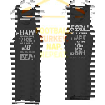 Retro Football Turkey Nap Repeat Fall Feast Vibes Tank Top | Mazezy