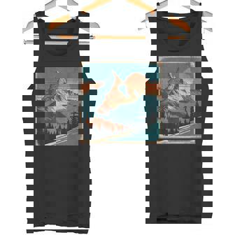 Retro Ski Winter Sports Colorado Utah Wyoming Snowy Mountain Tank Top | Mazezy