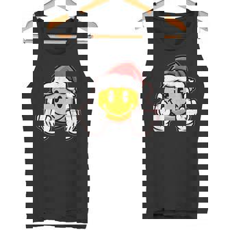 Retro Smile Face Middle Finger Sarcastic Ironic Christmas Tank Top | Mazezy