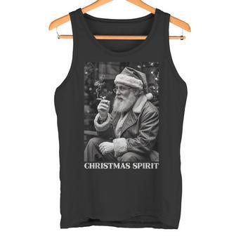 Retro Style Santa Claus Smoking Cigarette Christmas Spirit Tank Top | Mazezy