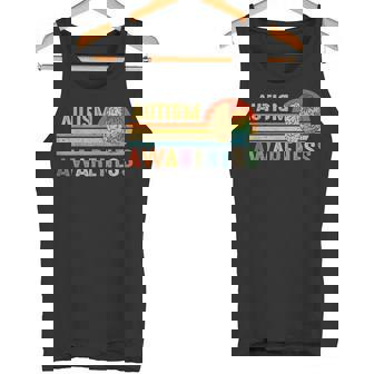 Retro Sunset Autism Awareness Neurodiversity Spectrum Brain Tank Top | Mazezy