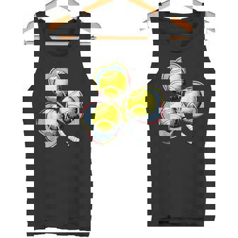 Retro Tennis Irish Shamrock Clover Sports St Patricks Day Tank Top | Mazezy