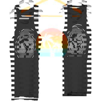 Retro Vintage Palm Trees Retro 80s 90s Beach Tropical Summer Tank Top | Mazezy