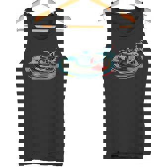 Retro Vinyl Player Art Spinning Record Graphic Tank Top | Mazezy