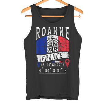 Roanne France Flag Les Coordonnées Gps De Roanne Débardeur e - Cadeauxyz
