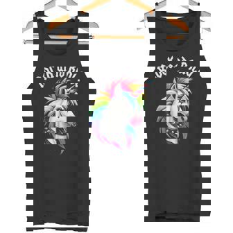 Rock And Roll Rainbow Unicorn Emo Goth Alternative Animal Tank Top | Mazezy