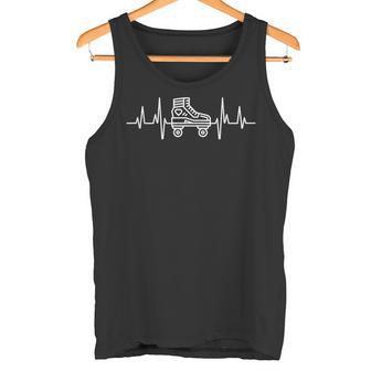 Roller Skating Heartbeat Athlete Present Tank Top | Mazezy