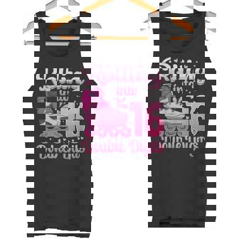 Rolling Into 16 Double Digits Roller Skate 16th Birthday Tank Top | Mazezy