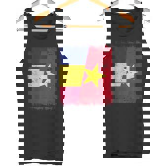 Romania Vietnam Half Flag Romanian Vietnamese History Tank Top | Mazezy