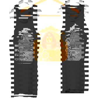 Rustic Barn Quilt Sunflower Tank Top | Mazezy