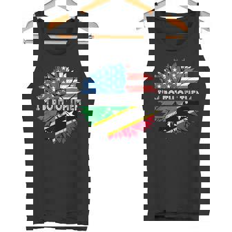 Saint Kitts And Nevis I'm Both Of Them Sunflower USA Tank Top | Mazezy