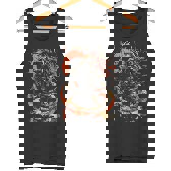 Samurai Warrior Holding Katana Sword With Dragon Tank Top | Mazezy