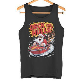 Santa Boat Deck The Hulls Christmas Cruise Tee Meme Tank Top | Mazezy