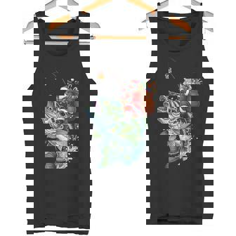 Santa Claus Fishing Lover Xmas Fisherman Tank Top | Mazezy