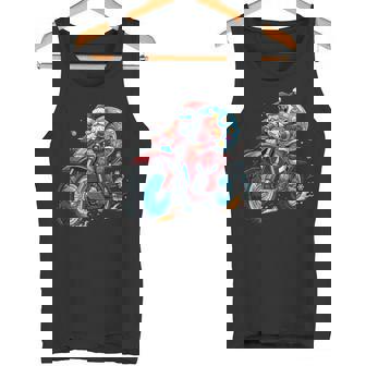 Santa Claus Riding Dirt Bike In a Fun Festive Holiday Ride Tank Top Tank Top | Mazezy