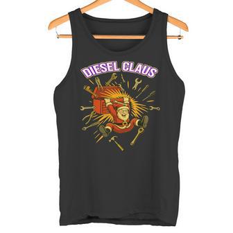 Santa Claus Slam Dunk Christmas Diesel Mechanic Tank Top | Mazezy