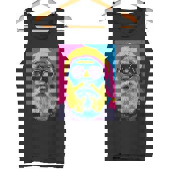 Santa Claus With Sunglasses Christmas Maximalist Art Grunge Tank Top | Mazezy