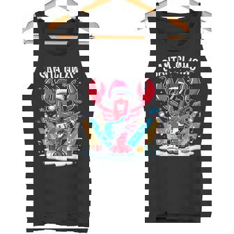 Santa Claws Christmas Lobster With Rock Guitar Xmas Tank Top | Mazezy