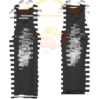 Santa Cowboy Western Christmas Xmas Holiday Pajamas Tank Top Tank Top | Mazezy