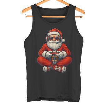 Santa Gamer Video Gaming Holiday Christmas Boys Men Kids Tank Top | Mazezy